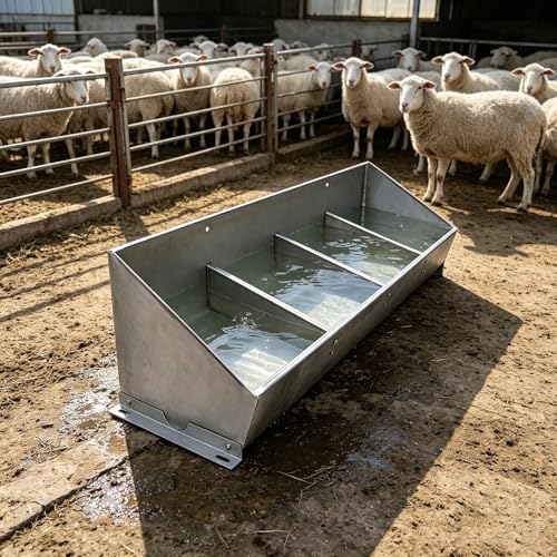 Thickened Large Capacity Goat Feeder, Multi-Compartment Livestock Water Trough for Hog, Cattles, Deers, Floor & Wall Mounted Hay Feeder(L120cm/47.2"(4 Slots)) - size: L120cm/47.2"(4 Slots)