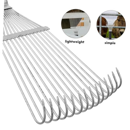 2Pcs Bull Hair Brush Ergonomic Livestock Grooming Rake for Shedding Comfortable Grip Multi Fabric Use for Cashmere and Care and Cattle