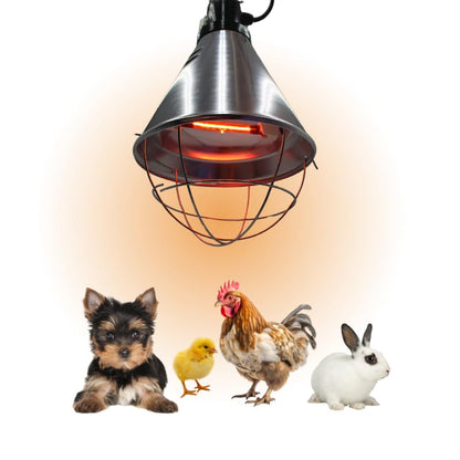 IVS Infrared Halogen Lamp Holder | 14.5" x 8.5" (Bulb Not Included) | Durable Heat Lamp Fixture | Compatible with Infrared Halogen Bulbs | Secure & Efficient Animal Heating