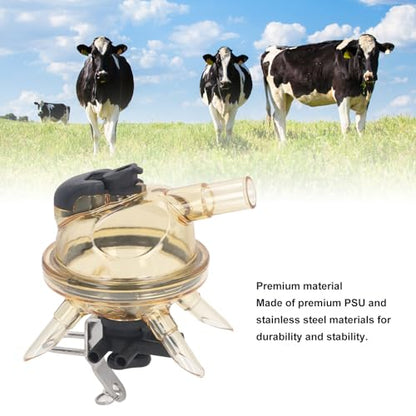 TOPINCN 380CC Milking Claw Stainless Steel Milk Collector with Transparent Cover for Cow Milking Machine Food Grade PSU Material for Efficient Milk Collection