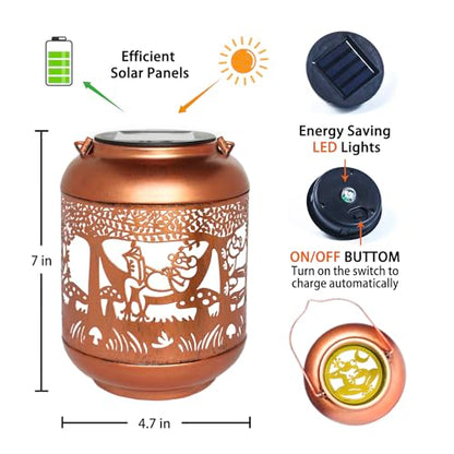 Frog Solar Lanterns Outdoor Waterproof,Hanging Solar Lights Frog Gifts for Women Men Metal LED Decorative Light for Yard,Patio,Lawn,Tabletop,Pathway,Landscape,Garden Decor - style: Frog