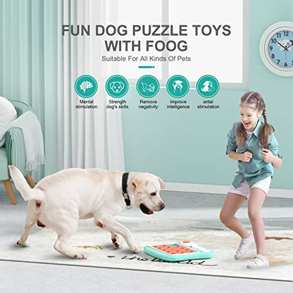 FOXMM Dog Puzzle Toys,Interactive Treat Puzzle Dog Toy for IQ Training & Mental Stimulating,Treat Puzzle Dispensing with Squeaky Design for Large Medium Small Smart Dogs - style: L-Level 3
