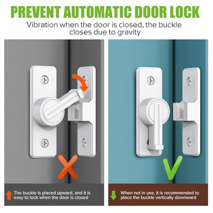 Barn Door Lock Hardware, Heavy Duty 90 Degree Flip Latch Privacy Lock, Zinc Alloy Sliding Barn Door Latch for Bathroom, Bedroom, Closet, Garage, Shed and Gate (White-1PC) - color: White-1PC