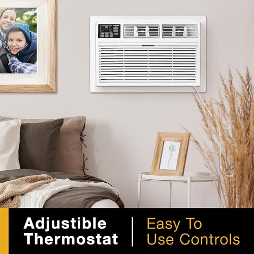 Whirlpool 8,000 BTU Through the Wall Air Conditioner, 115V, Cools up to 350 Sq. Ft. for Living Room, Bedroom, Kitchen with Dehumidifier and Remote Control, White - size: 8,000 BTU