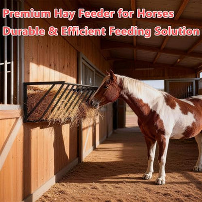 Wall Mounted Hay Feeder & Blanket Holder, 63" 67 Gal Heavy Duty Steel Hay Rack for Horse Stall, Goat Shed, Sheep Barn, Organizer for Feeding and Storage - size: 63 in