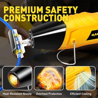 haisstronica 340 PCS Solder Seal Wire Connectors with Mini Heat Gun Kit, Waterproof Heat Shrink Wire Connectors, 10-26 AWG Solder Stick Wire Connectors for Automotive, Marine & Wiring Repair - size: 340PCS