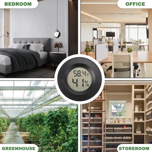 Mini Hygrometer Thermometer Digital Humidity Meter Indoor/Outdoor Humidity Monitor Reptile Thermometer for Greenhouse Garden Cellar Fahrenheit(℉)/ Celsius(℃) 2 Pack