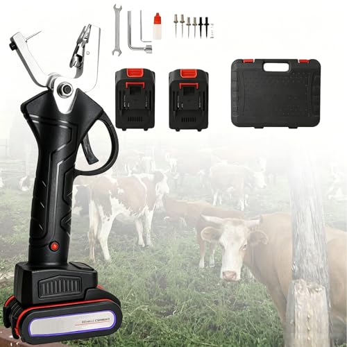 Speed Tagger Cattle, Electric Tagging Tool with 2 Batteries /6 Ear Tag Needle, Livestock Ear Tag Tool for Cattle,Pigs,Sheep,Reduces Animal Pain (Black Standard) - color: Black Standard