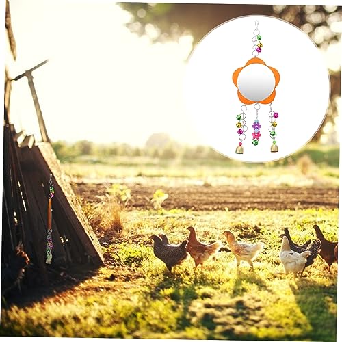 VANZACK 1pc Chicken Mirror Toy Hanging Mirror for Pecking and Biting for Hens and Parrots Sturdy and Design