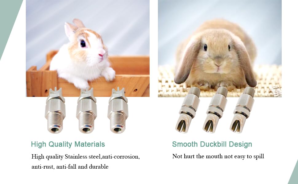 Threaded Stainless Steel Rabbit Nipples Rodent Nipples Waterer Automatic Rabbit Waterer Watering System Animal Supplies Breeding Supplies (Grey, 6) - color: grey, size: 6