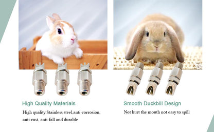 Threaded Stainless Steel Rabbit Nipples Rodent Nipples Waterer Automatic Rabbit Waterer Watering System Animal Supplies Breeding Supplies (Grey, 6) - color: grey, size: 6