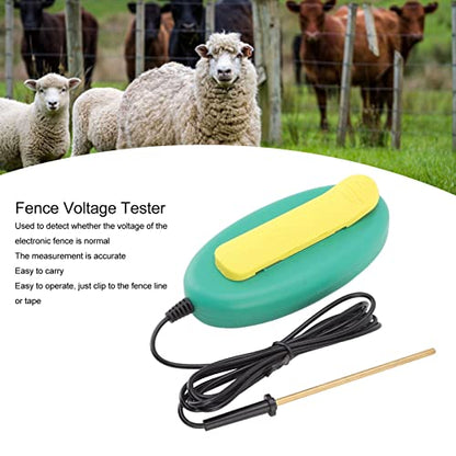 Electric Fence Voltage Tester, Waterproof Fence Fault Finder, Portable Fence Voltage Meter with Warning Light for Farm Garden Livestock Fences