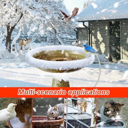 Bird Bath Heater, 70W 120V Automatic Birdbath Deicer for Winter, Outdoor Birdbaths and Animal Water Bowls, Chicken Coop Water Deicer, Cast Aluminum, 48±5°C Thermostat Control for Patio Garden