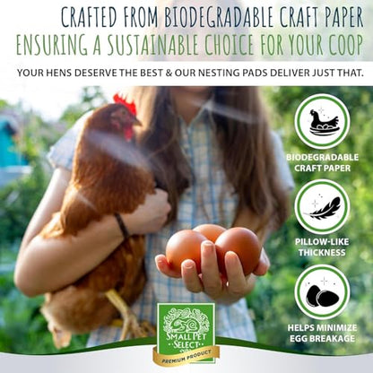Small Pet Select - Chicken Nesting Pads (8-Pack), 13x13, for Hens, Fits Most Nesting Boxes, Chicken Coop Nest Liners