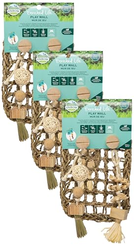 Oxbow Enriched Life Play Wall, Small, Rabbit Toys, Guinea Pig Toys, Enrichment for Bunny, Guinea Pig, Hamster, Rabbit, Chinchilla, Rat, Chinchilla Cage Accessories, Small Pet Accessories for Cage - size: .27 LB (Pack of 3)