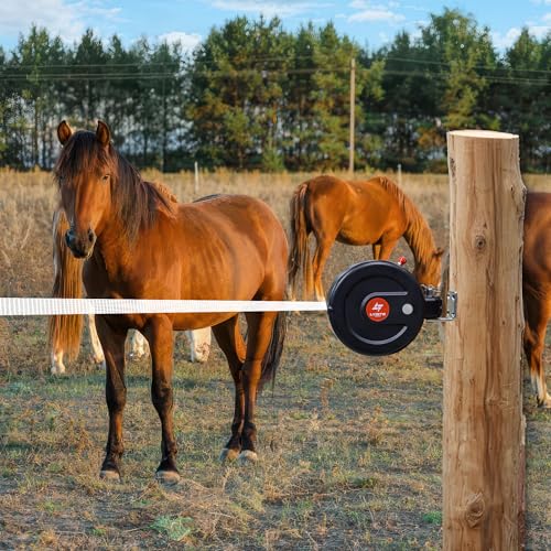 Electric Fence Gate Handle, Built in 10m Electric Fence Poly Tapes | Retractable Reusable Electric Fence Handle Allowing Free Entry and Exit Without Power Interruption - size: Tape Gate Handle - 10M