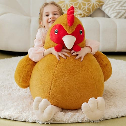 IKASA Giant Chicken Stuffed Animal Plush Toy,Big Large Jumbo Soft Toys,25.5" Huge Size Cute Fluffy Plushy Oversized Fat Plushie,Gifts for Kids - style: Chicken