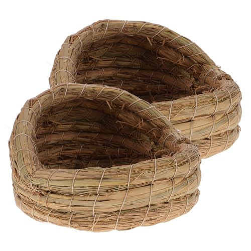 Milisten 2pcs Small Pet Sleeping House Woven Chicken Nesting Box Egg Laying Coop