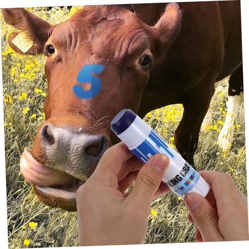 Abaodam 5Pcs Farm Marking Crayons Water Resistant Identification Pens for Pigs Cows Goats Smooth Application for and Treatment Markings and Distinct