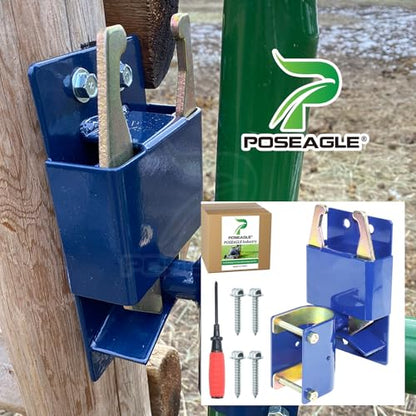 Blue S16100300 Two Way Gate Latch with Hardware and Assembly Tool Kit for Metal Gates with 1-5/8" to 2" Diameter Round Tubes - color: A05 1xS16100300 Gate Latch for 1-5/8" to 2" Tubes