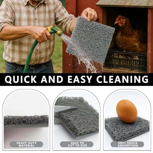 12 Pack Nesting Pads for Chicken Coop, Chicken Nesting Pads 10×10 Inch, Chicken Laying Mats, Washable & Reusable Nesting Box Liners for Chickens Coop (10” x 10”,12Pack)