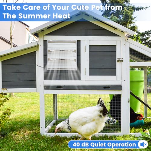 Fanspex Solar Exhaust Fan, Solar Powered Vent Fan Kit for Outside Greenhouse Shed Chicken Coop (10" Fan) - size: 10" Fan