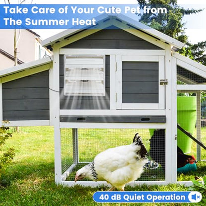 Fanspex Solar Exhaust Fan, Solar Powered Vent Fan Kit for Outside Greenhouse Shed Chicken Coop (10" Fan) - size: 10" Fan