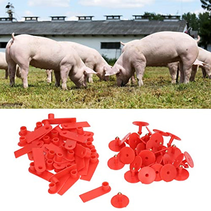 10pcs Blank Cattle Ear Tag, Handwritable Livestock Ear Tag Kit Animal Ear Label Ear Tag Applicator Cow Blank for Goats Sheep Pigs Cows Cattle