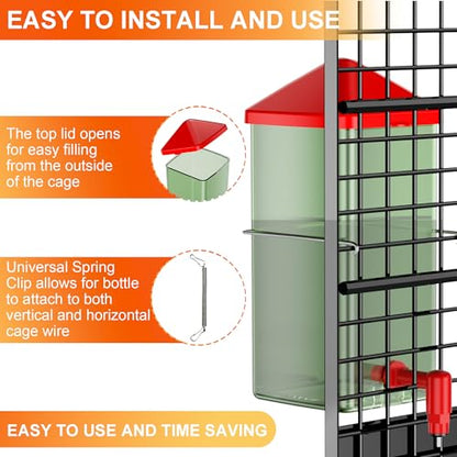 ZenxyHoC Baby Chick Waterer 0.26 Gal with Versatile- and Horizontal Nipple Drinker - color: Green, size: 0.26 Gal