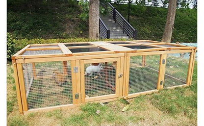 No Assembly Foldable Chicken Coop Wood Small Animal House Portable Outdoor Run with Sunlight Roof and Handle for Rabbit Guinea Pig Duck