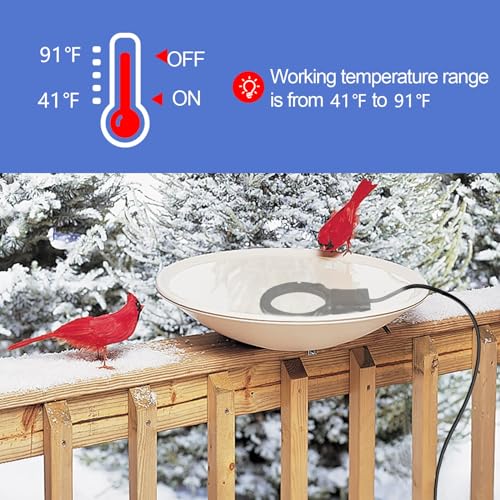 250W De-icer Submergible Bird Bath Heater Aluminum Cast for Livestock Poultry Horses, Cows, Birds, Wildlife Drinking Indoor Outdoors in Winter with 10 Foot Cord Birdbath Water Heater