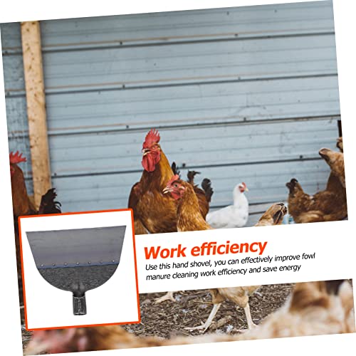LIOOBO Practical Fowl Manure Push Shovel Long Handle Cleaning Tool for Garden Heavy Duty Head - size: 30X27X2.5cm