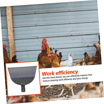 LIOOBO Practical Fowl Manure Push Shovel Long Handle Cleaning Tool for Garden Heavy Duty Head - size: 30X27X2.5cm