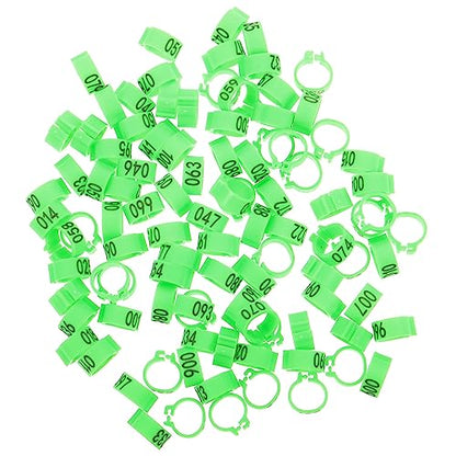 iplusmile Numbered Pigeon Leg Bands 100Pcs Lightweight Bird Foot Rings for Poultry Identification Clip-on Rings for Small Birds Chickens and Pigeons
