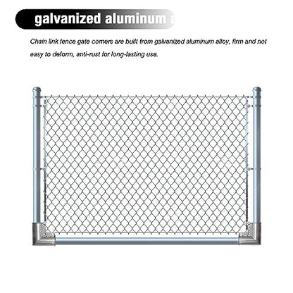 MDEOOSKY 4pcs Chain Link Fence Gate Corners Chain Link Gate Hardware Chain Link Fence Parts with 12pcs Bolts, Replacement for 1 3/8" X 1 3/8" Outdoor Diameter Pipe