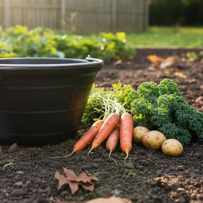 Heavy Duty Bucket Multipurpose Molded Bucket Reusable Rubber Pail for Farm, Garden