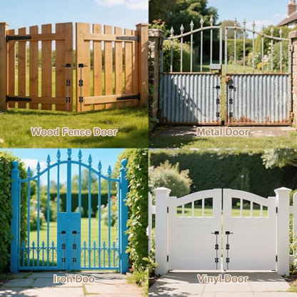 24" Cane Bolt Heavy Duty Drop Rod Gate Stopper Hardware, Gate Ground Latch for Wooden Fences Metal Gates Doors, Gate Drop Pin for Holding Gate to The Ground, Black Finish(2 Pack) - size: 24 Inch