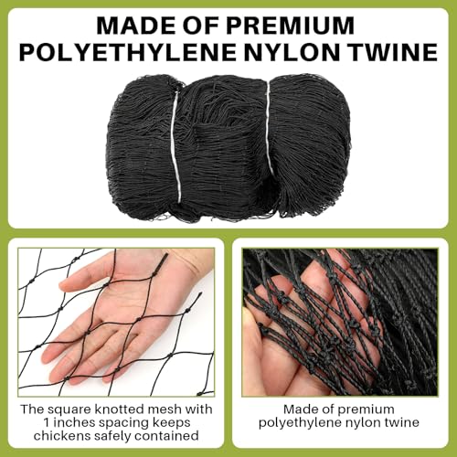 50 x 50 ft Aviary Bird Netting Chicken Netting Commercial Grade Heavy Duty Knotted 2 inch Mesh for Chicken Coops Poultry Blueberries Fruit Trees Net Aviary Garden - size: 50 x 50ft, 2 inches