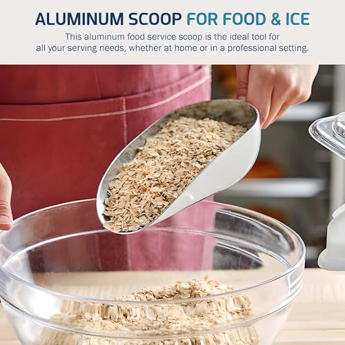 OCS Parts Aluminum 11-Inch Food and Ice Scoop | 24-Ounce | Professional Grade Scooper for Ice, Flour, Candy, Sugar, Rice, Popcorn, Coffee, and Beans for Home or Commercial Kitchens - size: 24-Ounce