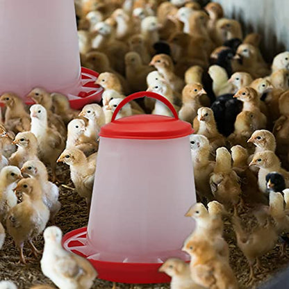 Chicken Feeder and Waterer Kit -1.5KG Poultry Chick Feeder and 1.5L Chicken Waterer with 2pcs “S” Hooks,Plastic Hanging Poultry Quail Feeder and Waterer Set for Coop