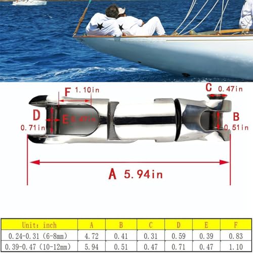 Duty 316 Stainless Steel Multi-Directional Double Anchor Swivel Connector(1/4"-5/16" 3/8"-1/2") - size: 3/8"-1/2"