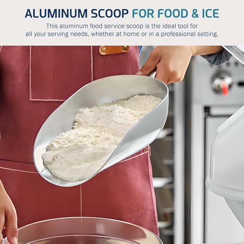 OCS Parts Aluminum 15.25-Inch Food and Ice Scoop | 85-Ounce | Professional Grade Scooper for Ice, Flour, Candy, Sugar, Rice, Popcorn, Coffee, and Beans for Home or Commercial Kitchens - size: 85-Ounce