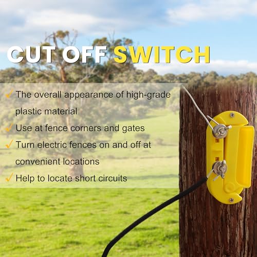 Cut Off Switch Electric Fence Switch of Plastic Single Pole-Yellow - style: 1 Pack