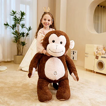 IKASA Giant Monkey Stuffed Animal Plush Toy,Large Big Jumbo Soft Toys,30" Huge Size Cute Fluffy Plushy Fat Oversized Plushie,Gifts for Kids Girls Boys - style: Monkey