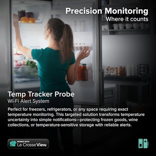 Temp Tracker Probe Wi-Fi Alert System with The Bridge Gateway and a Temperature Probe Sensor with Ambient Temperature and Humidity - size: Medium