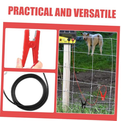Toddmomy Charging Cable for Electric Netting Fence Solar Fence Charger Kit Jump Cable Clips