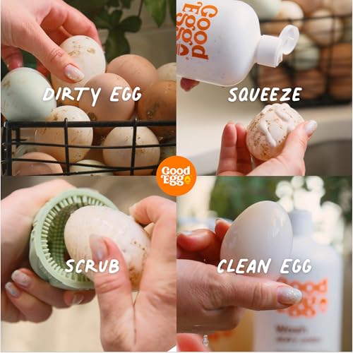 GoodEgg Heavy Doody Egg Wash, 16 oz Heavy Duty Plant-Based Enzyme Cleanser with Natural Abrasives, Egg Washer Scrubber for Fresh Eggs, Chicken Coop Cleaning, Made in USA