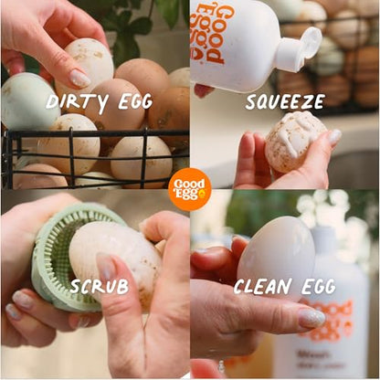 GoodEgg Heavy Doody Egg Wash, 16 oz Heavy Duty Plant-Based Enzyme Cleanser with Natural Abrasives, Egg Washer Scrubber for Fresh Eggs, Chicken Coop Cleaning, Made in USA