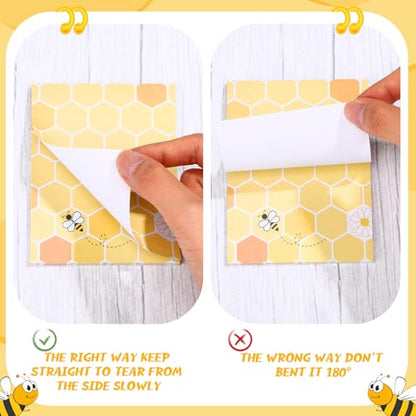 24 Pcs Bee Sticky Notes with Pens Bee Themed Gifts Self Adhesive Notepad Cute Memo Notes Pads Black Ink Ballpoint Pen for Animal Lover Christmas Gifts Office School Students Teacher Supplies - style: Bee