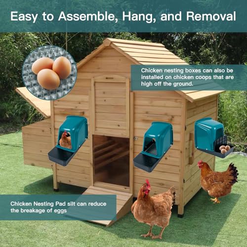 Yeeoy 8 Pack Chicken Nesting Boxes Laying Box with Swing Perch Roll Out Nesting Boxes for Hens Ducks Chickens Laying Egg Chicken Coop Nest Box Home & Farm Using